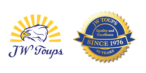 JW Toups 50 Year Logo and Badge